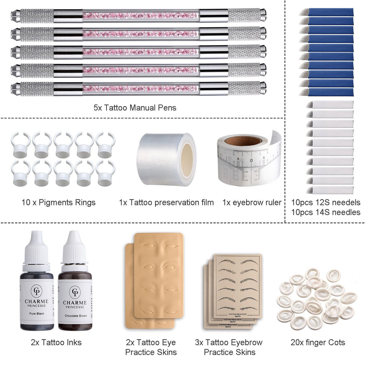 Microblading Pen Kit With Eyebrow Blade #12 #14 Needles